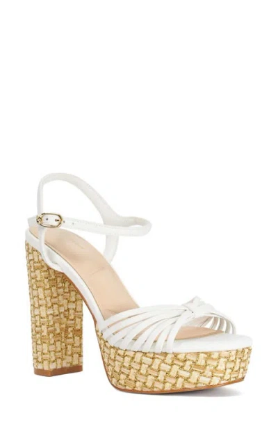 Dune London Minogue Ankle Strap Platform Sandal In White