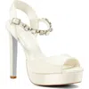 Dune London Miracles Ankle Strap Platform Sandal In White