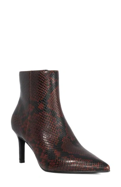 Dune London Obsessively Pointed Toe Bootie In Brown