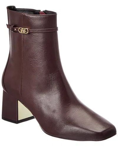 Dune London Onsena Leather Boot In Red