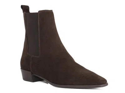 Dune London Parkas Chelsea Boot In Brown Suede