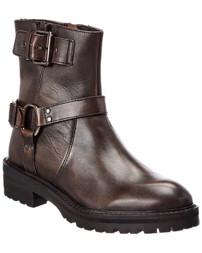 Dune London Piton Leather Boot In Brown