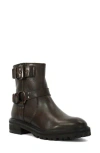 Dune London Piton Moto Bootie In Brown