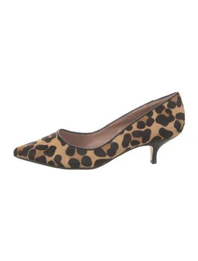 Pre-owned Dune London Ponyhair Animal Print Pumps In Neutral