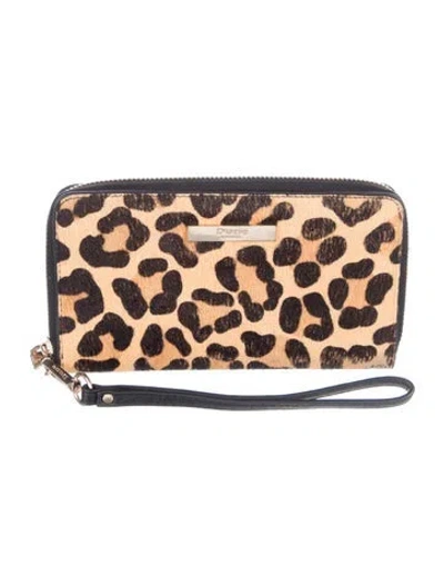 Pre-owned Dune London Ponyhair Animal Print Wristlet In Multi