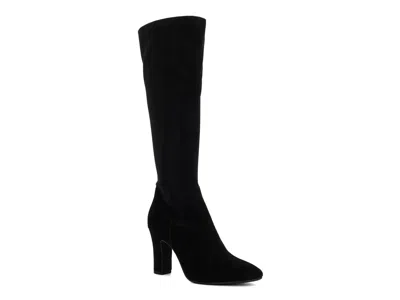 Dune London Simple Boot In Black Suede