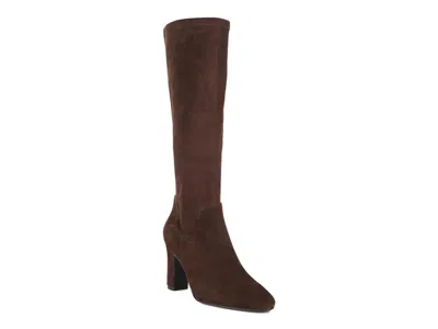 Dune London Simple Boot In Brown Suede