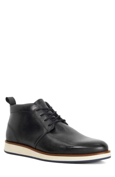 Dune London Smoky Plain Toe Chukka Boot In Black