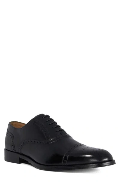 Dune London Soldiers Cap Toe Wingtip Oxford In Black