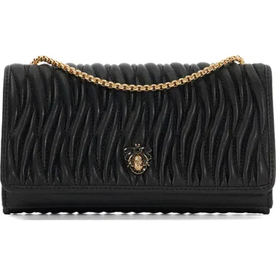Dune London Strong Convertible Suede Crossbody Bag In Black
