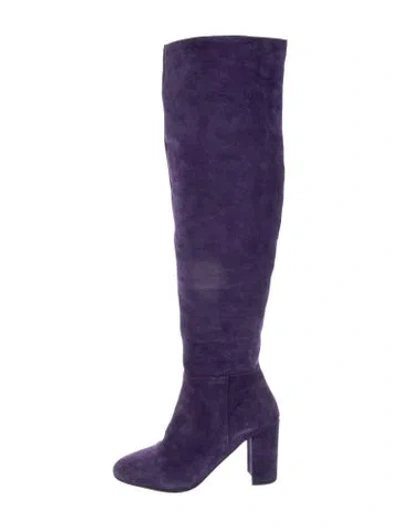 Pre-owned Dune London Suede Boots In Purple