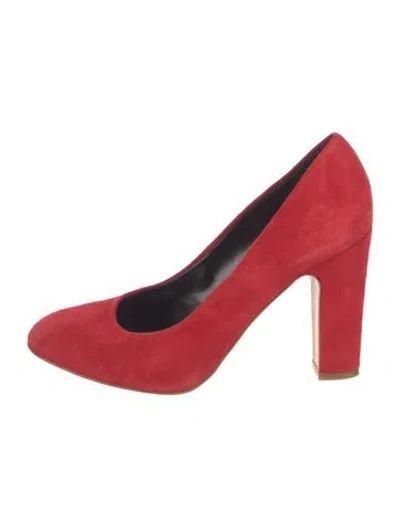 Pre-owned Dune London Suede Pumps In Red
