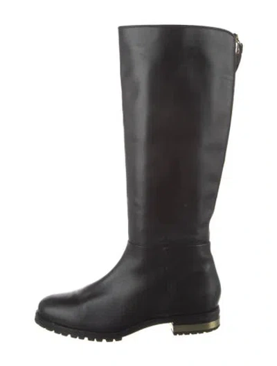 Pre-owned Dune London Suede Riding Boots In Black