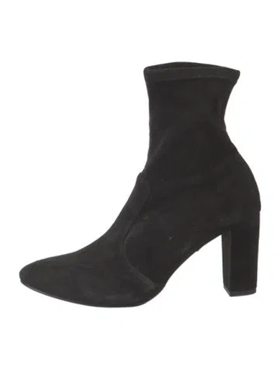 Pre-owned Dune London Suede Sock Boots In Black