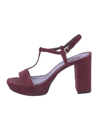 Pre-owned Dune London Suede T-strap Sandals In Multi