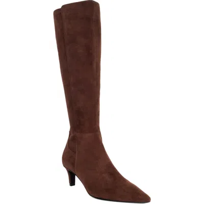 Dune London Sultry Leather Knee High Boot In Brown