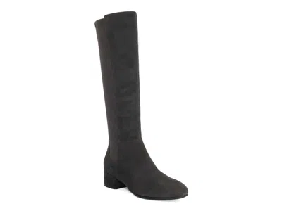 Dune London Tayla Boot In Dark Grey Suede