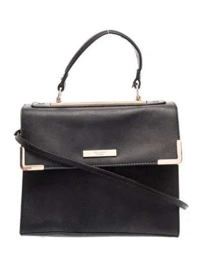 Pre-owned Dune London Vegetarian Leather Top Handle Bag In Black