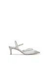 Dune London Charismatic Ankle Strap Pump In Silver