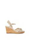 Dune London Kaino Ankle Strap Platform Wedge Sandal In Neutral