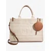 DUNE DUNE NATURAL-CANVAS DELTRA LARGE STRIPED CANVAS TOTE BAG