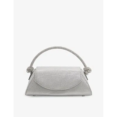 Dune Silver-synthetic Brynley Woven Top-handle Bag