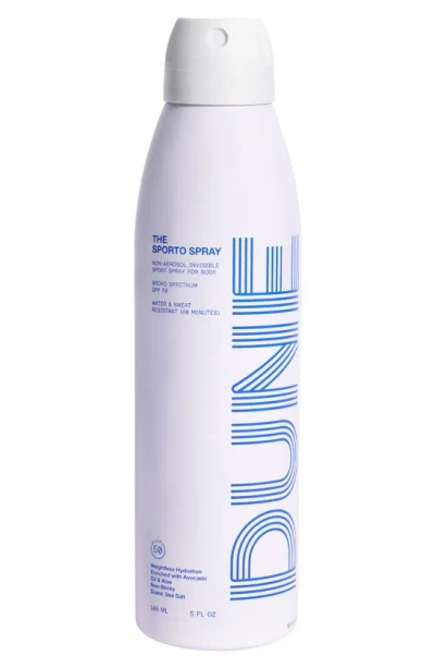 Dune The Sporto Spray Invisible Sunscreen Spray Broad Spectrum 50, 5 oz In White