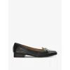 DUNE DUNE WOMEN'S BLACK-LEATHER GRAICE SQUARE-TOE LEATHER LOAFERS