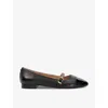DUNE HABITS CONTRAST LEATHER MARY-JANE FLATS