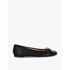 Dune Womens Black Leather Highest Bow-embellished Pumps In Black Leather