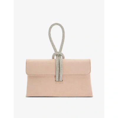 Dune Womens Blush-fabric Brynie Faux-suede Top-handle Bag