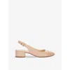 DUNE DUNE WOMEN'S BLUSH-LEATHER CASING SLING-BACK HEELED LEATHER BALLET FLATS