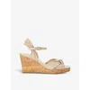 DUNE KAINO KNOTTED-STRAP WEDGE LEATHER SANDALS