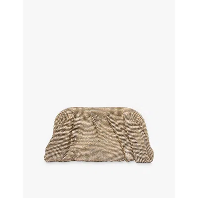 Dune Womens Gold Diamantes Elegent Embellished Mesh Clutch Bag