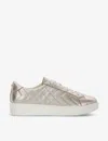 Dune Womens Gold Leather Egent Quilted Platform Low-top Trainers In Gold Leather