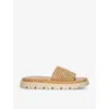DUNE DUNE WOMEN'S NATURAL-SYNTHETIC LOONERS FLAT WOVEN SLIDES