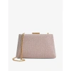 Dune Womens Rose Gold-metallic Bellaire Chain-strap Woven Clutch Bag In Rose Gold-metallic