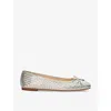 DUNE HEIGHTS BOW-EMBELLISHED WOVEN-TEXTURE LEATHER FLATS
