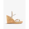 Dune Womens Silver-synthetic Kali Crystal-embellished Wedge Cork Espadrilles In Silver-synthetic