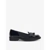 Dune Womens Vy Patent Synthetic Grape Textured-vamp Loafers In Navy Patent Synthetic