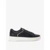 Dune Womens Vy Synthetic Elli Logo-embossed Flatform Faux-leather Low-top Trainers In Navy Synthetic