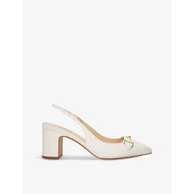 Dune Womens White-leather Detailed Snaffle-chain Leather Courts