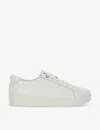 Dune Womens White Leather Egent Quilted Platform Low-top Trainers In White Leather