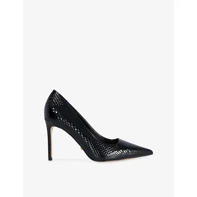 Dune Womens Assured Leather Heeled Courts Black Rep Leather Eur 38/5 Uk