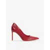 Dune Womens Assured Leather Heeled Courts Eur 38/5 Uk In Red