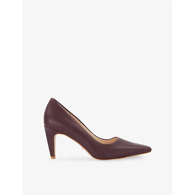 Dune Womens Astrids Leather Heeled Courts Burgundy Plain Leather Eur 40 / 7 Uk
