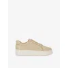 Dune Womens  Emmee Woven Leather Low-top Trainers In Beige Leather