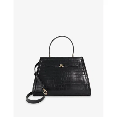 Dune Womens Black Black Synthetic Dante Large Faux-leather Grab Bag