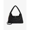 Dune Womens Black Black Synthetic Deliberate Large Woven Shoulder Bag