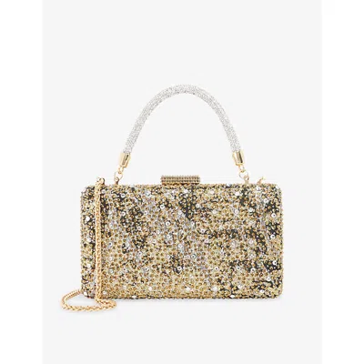 Dune Womens Black Fabric Beauti Woven Top-handle Bag